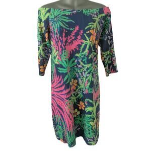 Lilly Pulitzer Sz M LAURANA Mini Dress in Neon INDIGO ALL AGLOW.  EUC